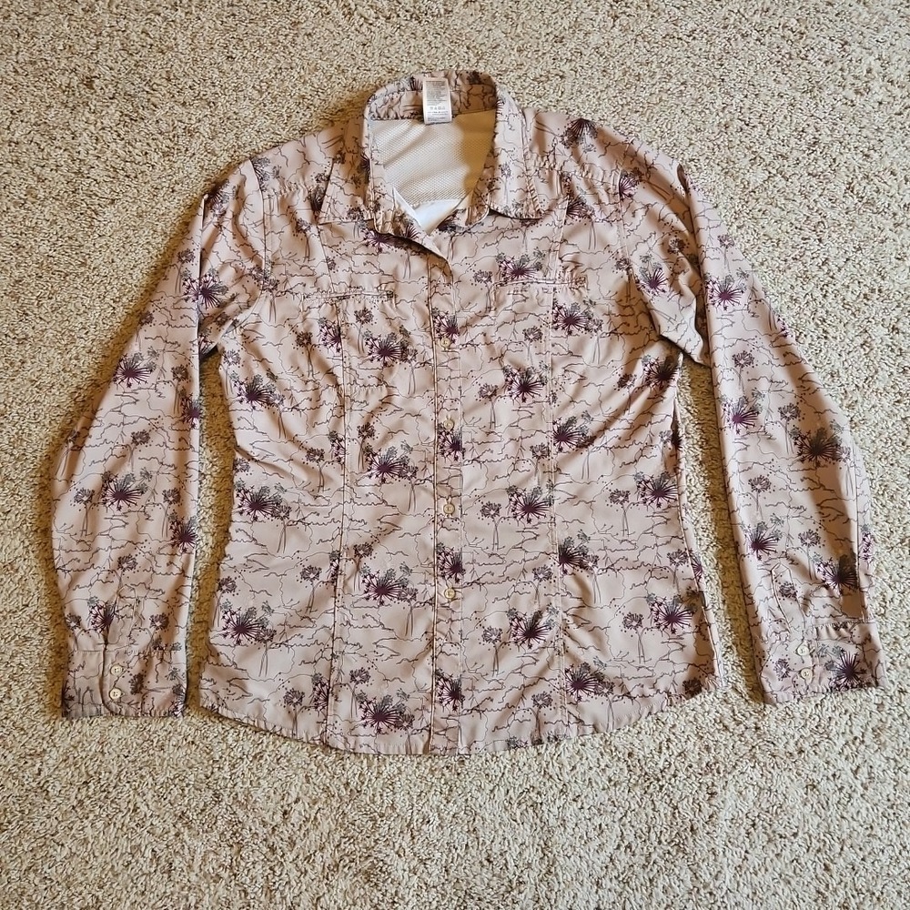North Face Shirt Womens Large Button‎ Front Light Weight Long Sleeve